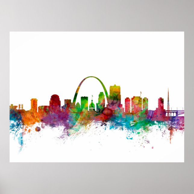 Poster Skyline St Louis Missouri (Devant)