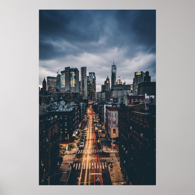 POSTER SKYLINE VILLE VUE SUR LE PONT DE MANHATTAN (Devant)