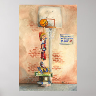 Poster Slam Dunk sur le plateau de basket par Jay Throckm