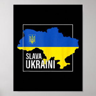 Poster Slava Ukraini Gloire à l'Ukraine T-shirt Je suis a