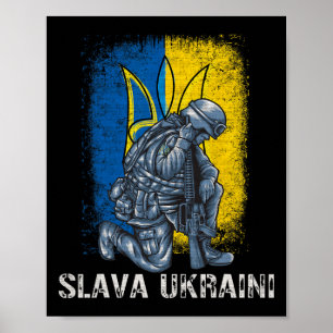 Poster Slava Ukraïni Gloire à l'Ukraine Trident Pro Ukrai