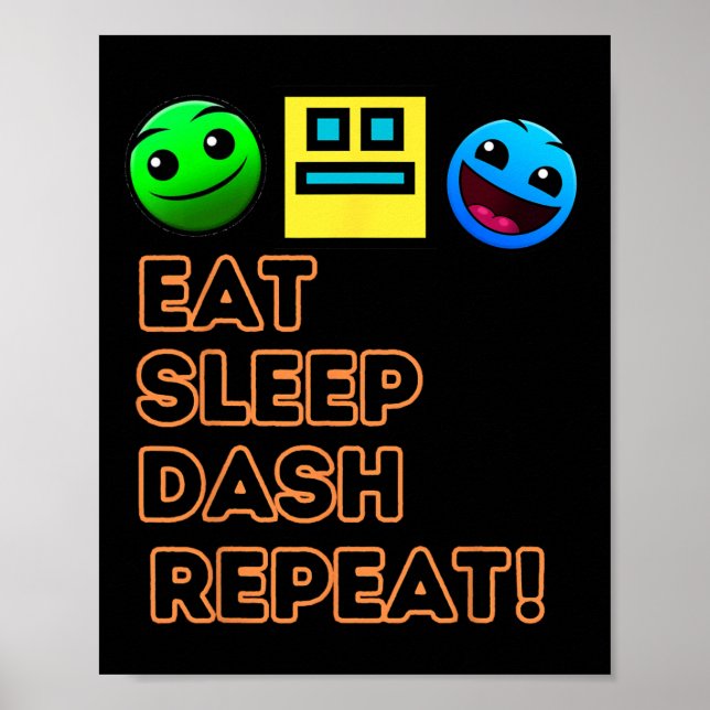 Poster Sleep Dash Répéter le jeu vidéo Géométrie Gamer vi (Devant)