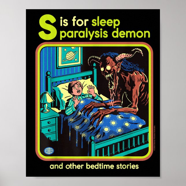 Poster Sleep Paralysis Demon Sarcastic Retro Funny Adult  (Devant)
