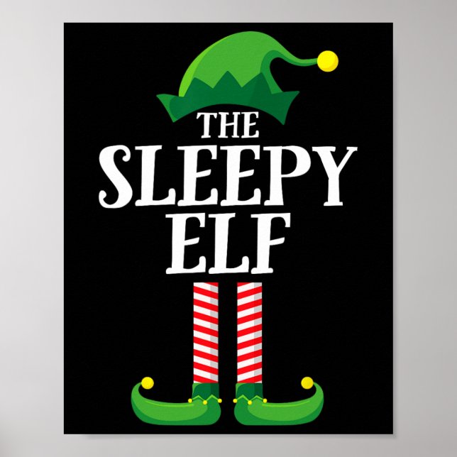 Poster Sleepy Elf Correspondance Famille Groupe Noël (Devant)