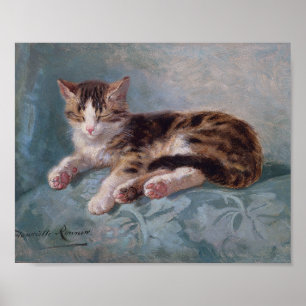 Poster Sleepy Kitten par Henriette Ronner-Knip