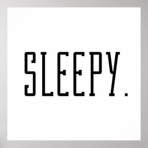 Poster Sleepy. Typographie