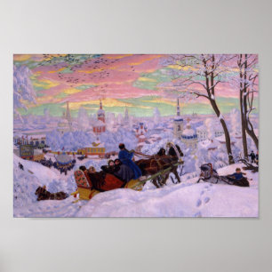 Poster Sleigh d'hiver - Vacances de Shrovetide