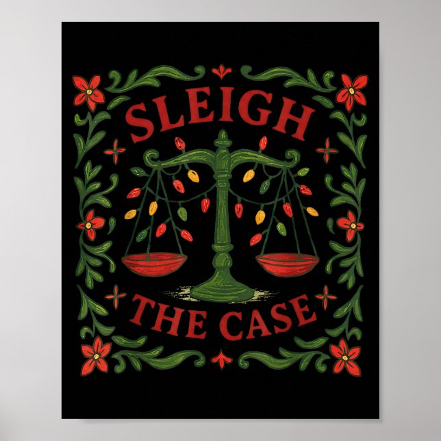Poster Sleigh The Case Funny Lawyer Xmas Design  (Devant)