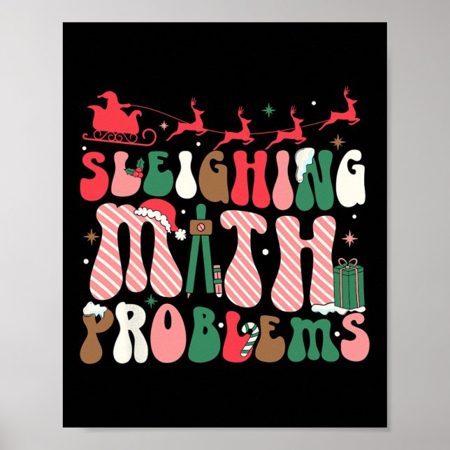 Poster Sleighing Math Problems Funny Math Enseignants Chr (Devant)