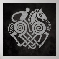 Sleipnir et Odin Symbole Mythologie Nordique Desig