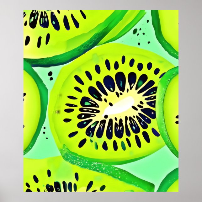 Poster Slices Kiwi : Vibrant et frais (Devant)
