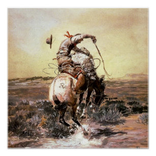Poster « Slick Rider » Art occidental de Charles M Russel