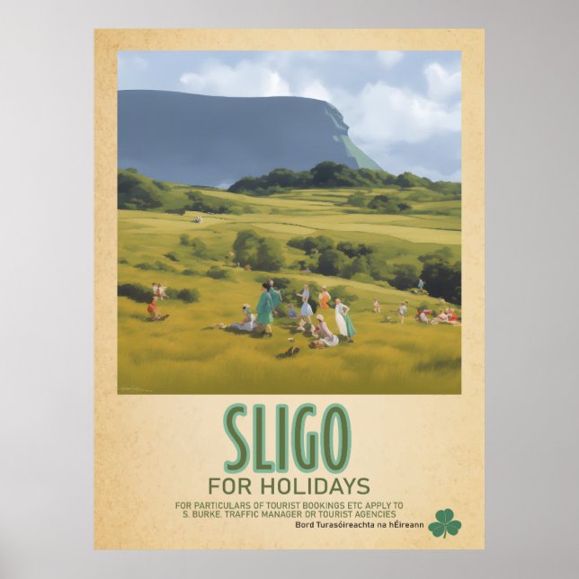 Poster Sligo Irlande, Retro Irish Travel Advert (Devant)