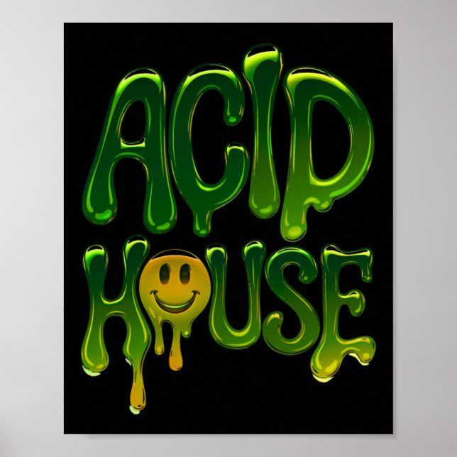 Poster Slime Acid House Rave Electronic Music Love Stic (Devant)