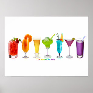 Poster SlipperyJoe's Cheers boire de l'alcool cocktail or