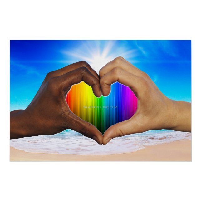 Poster SlipperyJoe's deux mains coeur interracial mâle h (Devant)