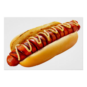 Poster SlipperyJoe's hot dog niché doucement pain jaune v