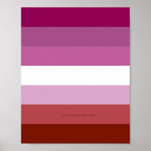 Poster SlipperyJoe's Lesbian Pride drapeau feminine Lipst