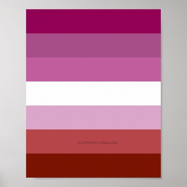 Poster SlipperyJoe's Lesbian Pride drapeau feminine Lipst (Devant)