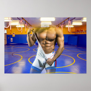 Poster SlipperyJoe's Man six pack de lutte singlet gym b