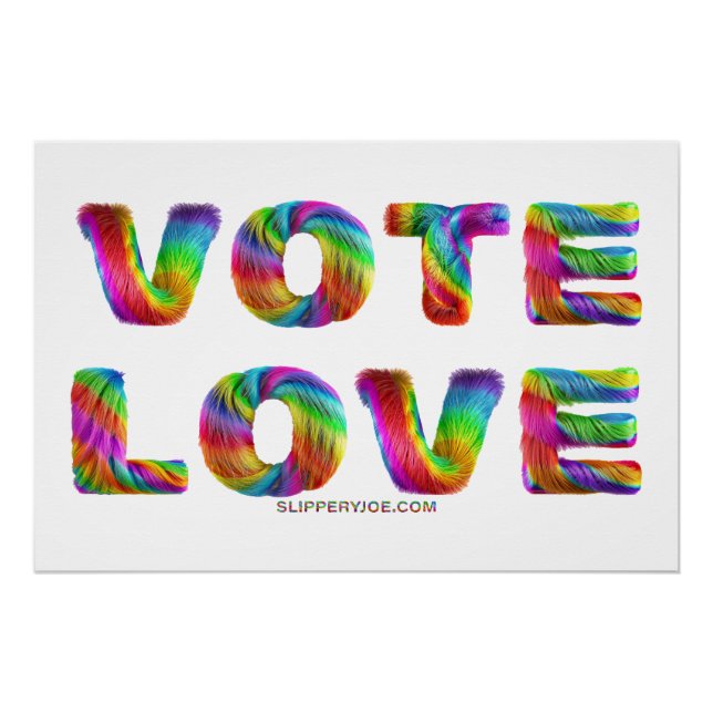 Poster SlipperyJoe's vote amour égalité cadeaux gay pride (Devant)