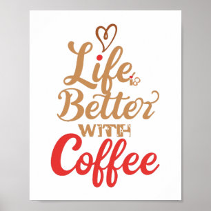 Poster Slogan humoristique pour le café du matin