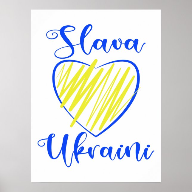 Poster Slogan Slava La gloire ukrainienne au coeur de l'U (Devant)