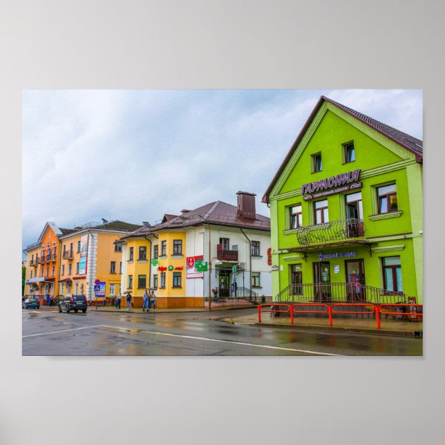 Poster Slonim Belarus Town Architecture Street (Devant)