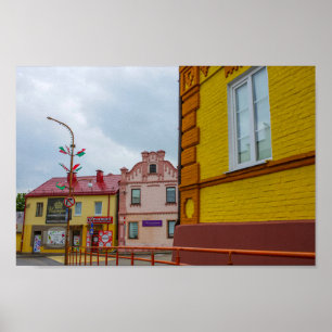 Poster Slonim Belarus Town Architecture Street