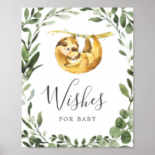 Poster Sloth Baby shower Wives For Baby Sign