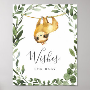 Poster Sloth Baby shower Wives For Baby Sign