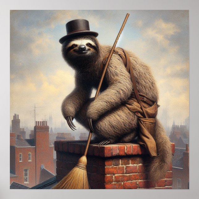 Poster Sloth Chimney Sweep (Devant)
