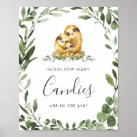 Sloth Family Baby shower Devine Combien de bonbons