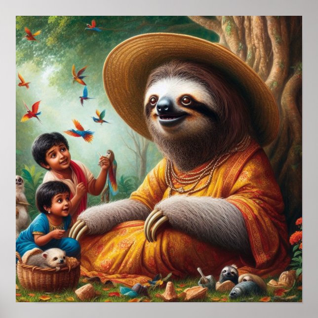 Poster Sloth Grand-mère (Devant)