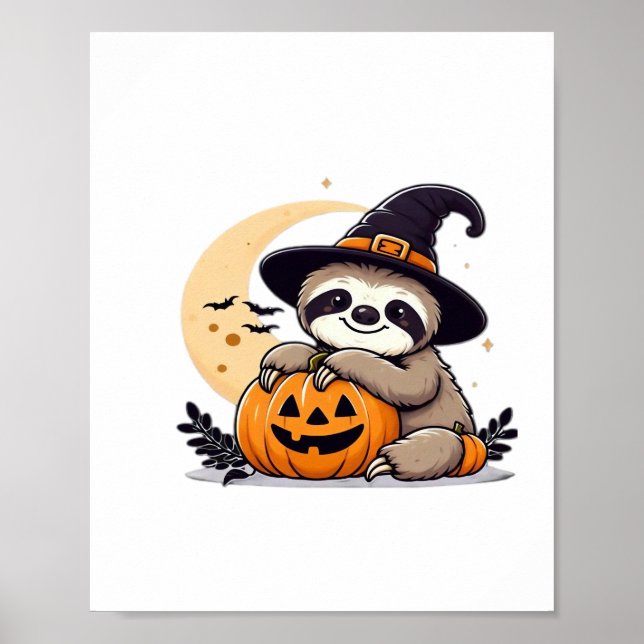 Poster Sloth Halloween Motif Cute Classic T-Shirt (Devant)