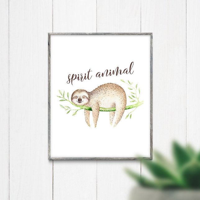 Poster Sloth Spirit Animal (Créateur téléchargé)