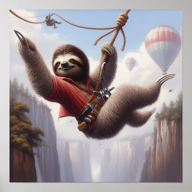 Poster Sloth Ziplining (Devant)