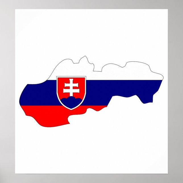 Poster Slovaquie - Carte Drapeau Plein format (Devant)