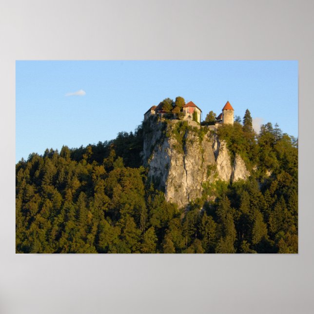 Poster Slovénie, Balles, Lac de Bled, Château de Bled sur (Devant)