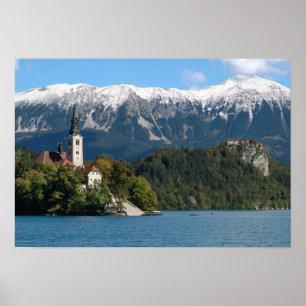 Poster Slovénie, Bled, lac de Bled, île de Bled, Bled 2
