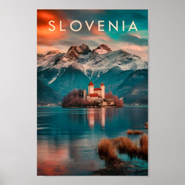 Poster Slovénie Lieu de voyage célèbre (Devant)