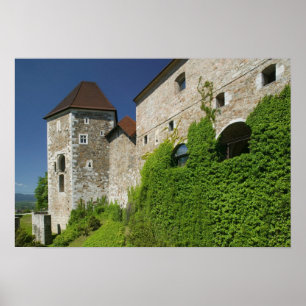Poster SLOVÉNIE, Ljubljana : Colline du château / Ljublja