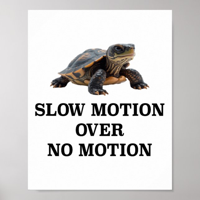 Poster Slow Motion Over No Motion Turtle Meme  (Devant)