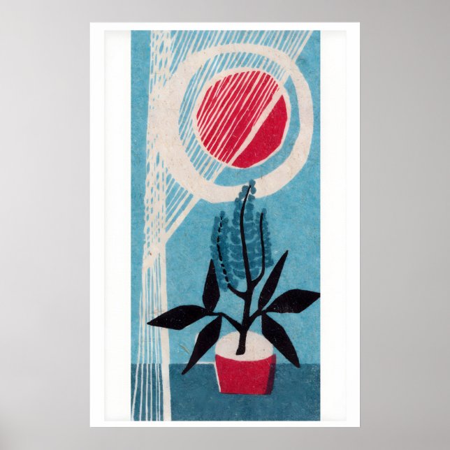 Poster Small Houseplant in Sun - Matchbox Print (Devant)