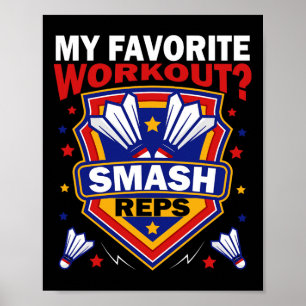 Poster Smash Reps Badminton Jour Raquettes Navettes Qu