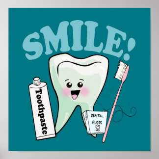 Poster Smile Dentist Office Tooth Art