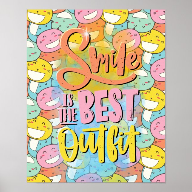 Poster Smile est la meilleure tenue ! Motivation (Devant)