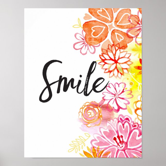 Poster Smile, Fleurs Art Imprimer (Devant)