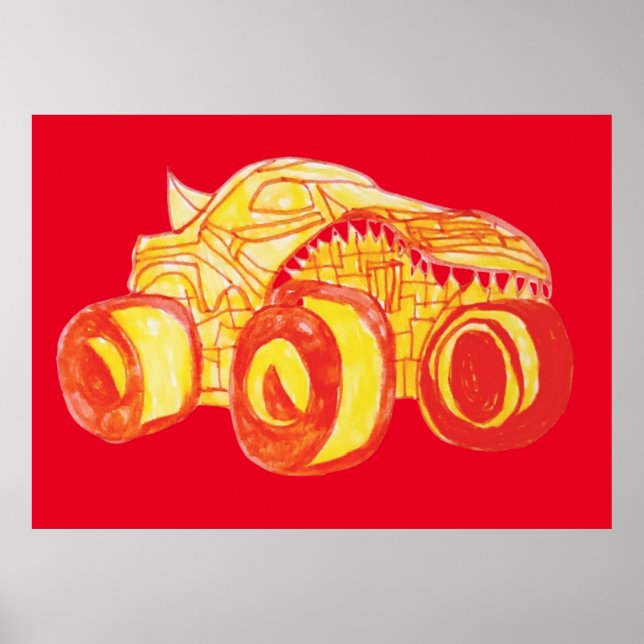 Poster Smile Monster Truck Rally Anniversaire (Devant)