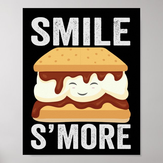 Poster Smile S'more Funny Outdoors Camping Amateurs Cadea (Devant)